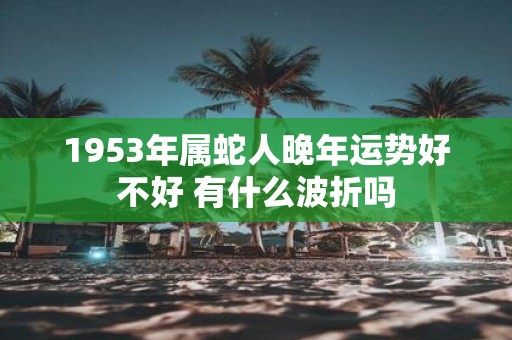 1953年属蛇人晚年运势好不好 有什么波折吗
