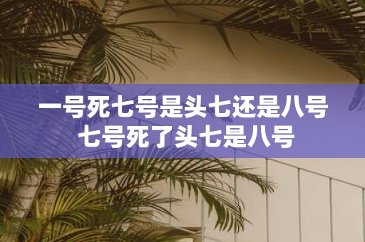一号死七号是头七还是八号 七号死了头七是八号