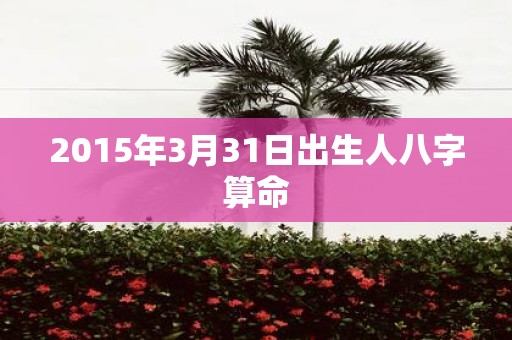 2015年3月31日出生人八字算命