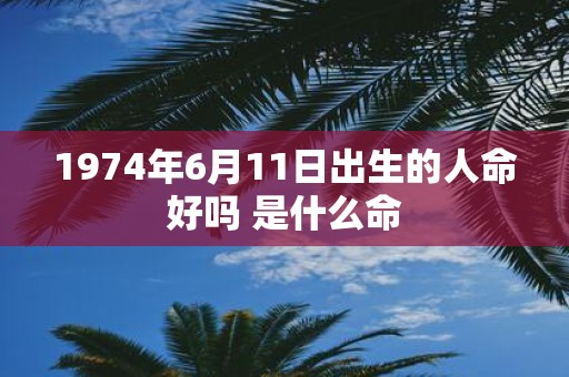 1974年6月11日出生的人命好吗 是什么命