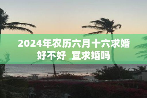 2025年农历六月十六求婚好不好 宜求婚吗