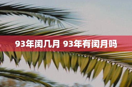 93年闰几月 93年有闰月吗