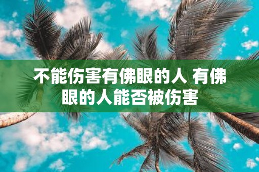 不能伤害有佛眼的人 有佛眼的人能否被伤害