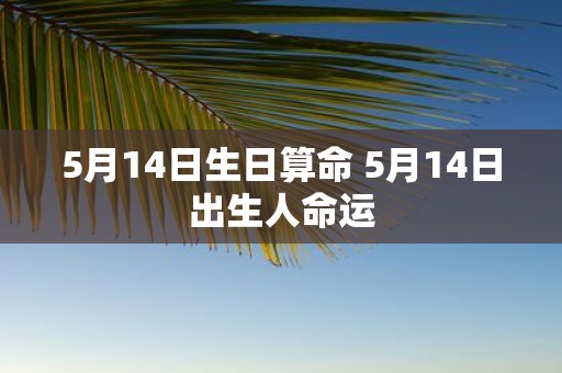 5月14日生日算命 5月14日出生人命运