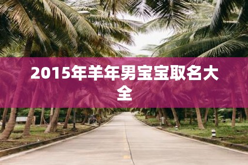 2015年羊年男宝宝取名大全