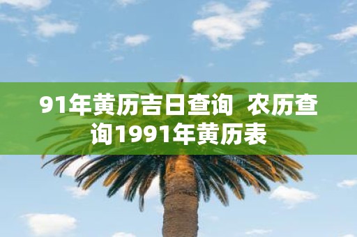 91年黄历吉日查询 农历查询1991年黄历表