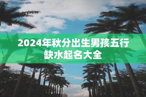 2025年秋分出生男孩五行缺水起名大全