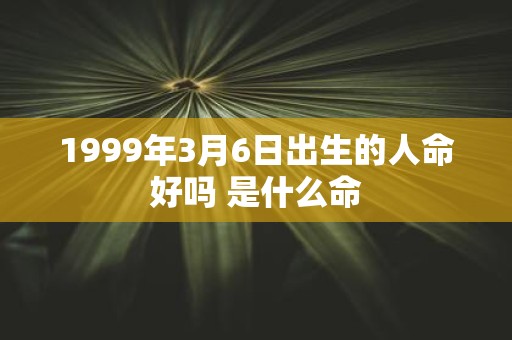 1999年3月6日出生的人命好吗 是什么命