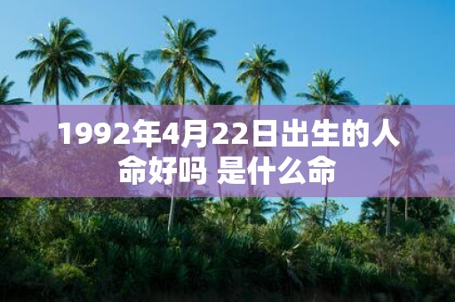 1992年4月22日出生的人命好吗 是什么命