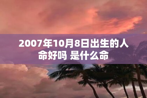 2007年10月8日出生的人命好吗 是什么命