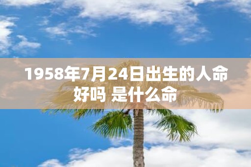 1958年7月24日出生的人命好吗 是什么命