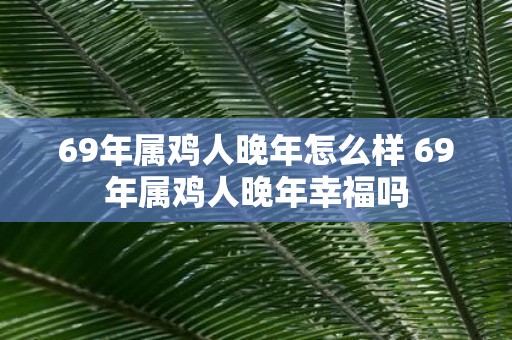 69年属鸡人晚年怎么样 69年属鸡人晚年幸福吗