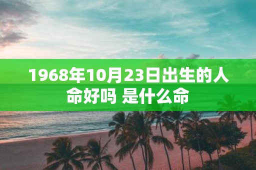 1968年10月23日出生的人命好吗 是什么命