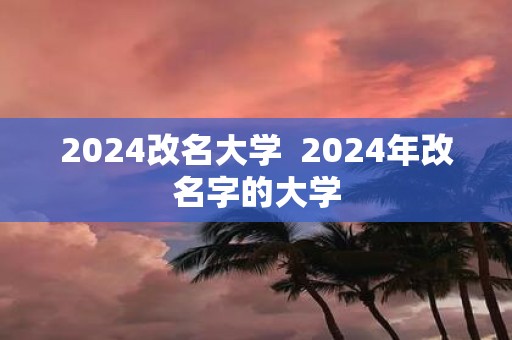 2025改名大学 2025年改名字的大学