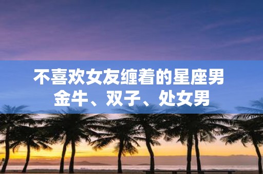 不喜欢女友缠着的星座男 金牛、双子、处女男