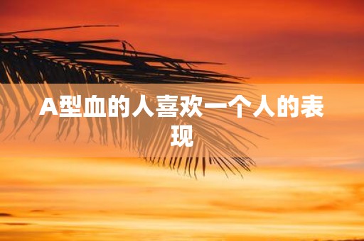 A型血的人喜欢一个人的表现