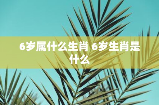 6岁属什么生肖 6岁生肖是什么