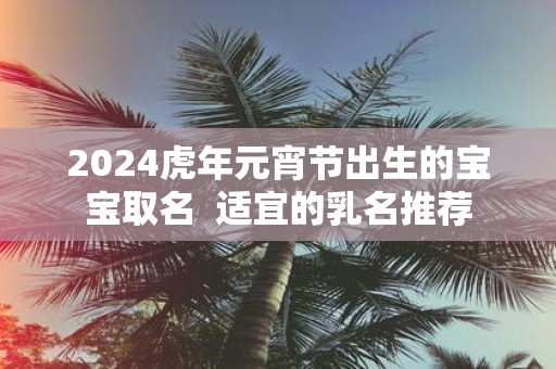 2025虎年元宵节出生的宝宝取名 适宜的乳名推荐