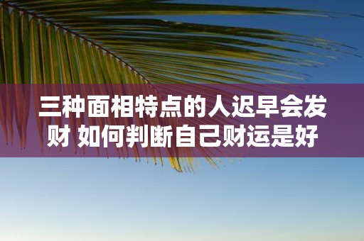 三种面相特点的人迟早会发财 如何判断自己财运是好是坏