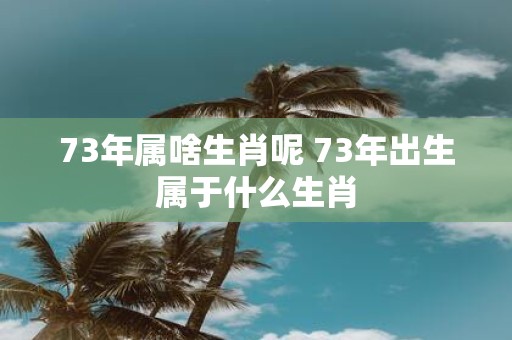 73年属啥生肖呢 73年出生属于什么生肖