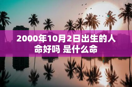 2000年10月2日出生的人命好吗 是什么命
