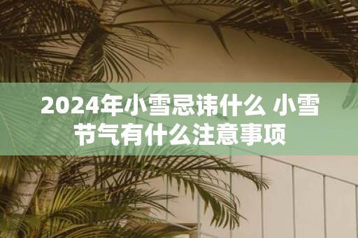 2025年小雪忌讳什么 小雪节气有什么注意事项