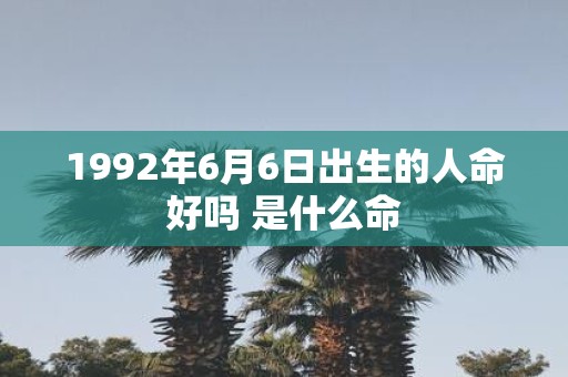 1992年6月6日出生的人命好吗 是什么命