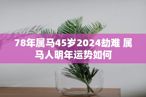 78年属马45岁2025劫难 属马人明年运势如何