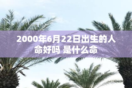 2000年6月22日出生的人命好吗 是什么命
