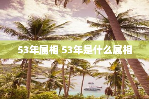 53年属相 53年是什么属相