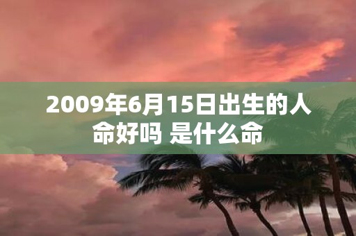 2009年6月15日出生的人命好吗 是什么命