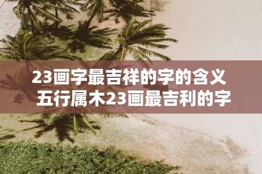 23画字最吉祥的字的含义 五行属木23画最吉利的字