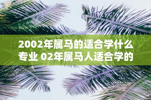 2002年属马的适合学什么专业 02年属马人适合学的专业
