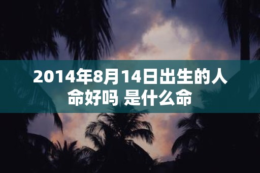 2014年8月14日出生的人命好吗 是什么命