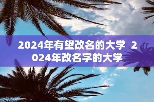 2025年有望改名的大学 2025年改名字的大学
