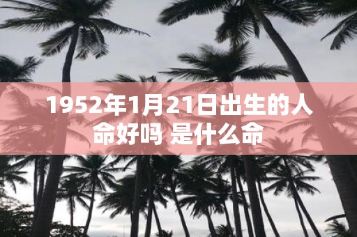 1952年1月21日出生的人命好吗 是什么命