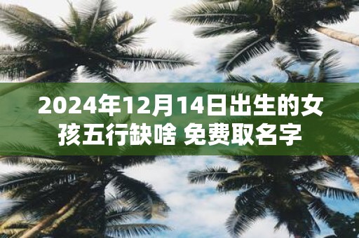 2025年12月14日出生的女孩五行缺啥 免费取名字