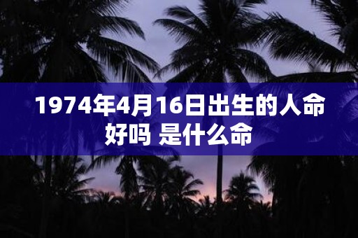 1974年4月16日出生的人命好吗 是什么命