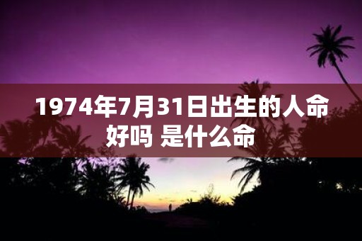 1974年7月31日出生的人命好吗 是什么命