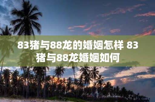 83猪与88龙的婚姻怎样 83猪与88龙婚姻如何