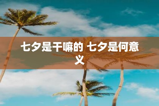 七夕是干嘛的 七夕是何意义