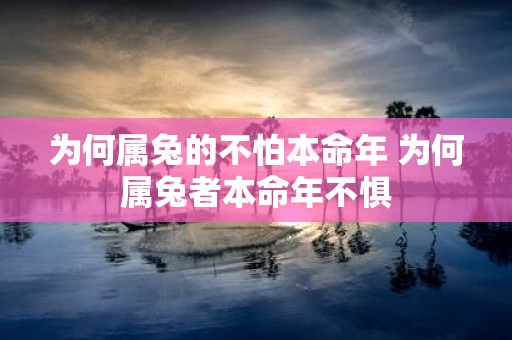 为何属兔的不怕本命年 为何属兔者本命年不惧