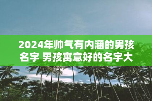 2025年帅气有内涵的男孩名字 男孩寓意好的名字大全