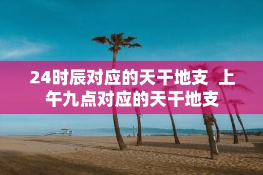 24时辰对应的天干地支 上午九点对应的天干地支