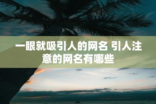 一眼就吸引人的网名 引人注意的网名有哪些