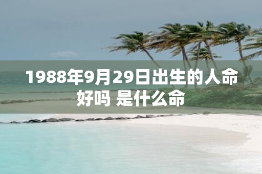 1988年9月29日出生的人命好吗 是什么命