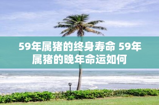 59年属猪的终身寿命 59年属猪的晚年命运如何