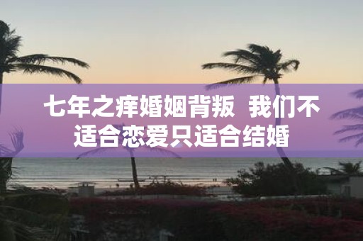 七年之痒婚姻背叛 我们不适合恋爱只适合结婚