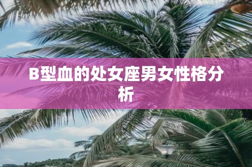 B型血的处女座男女性格分析