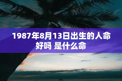 1987年8月13日出生的人命好吗 是什么命